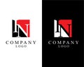 In, Ni Letters Logo Design Template Vector