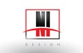 NI N I Logo Letters With Red And Black Colors And Swoosh.