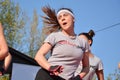 Active Piloxing Session: Female in Grey T-Shirt Embraces the Outdoors