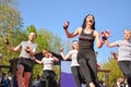 Piloxing in the Park: Unleashing Energy and Fitness Royalty Free Stock Photo