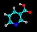 Niacin (B3) molecular structure on black background Royalty Free Stock Photo