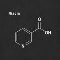 Niacin nicotinic acid molecule, vitamin B3 Structural chemical formula
