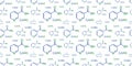 Niacinamide and niacin molecular formula vector illustration. Seamless pattern. Nicotinamide and nicotinic acid chemical