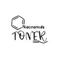 Niacinamide toner for skincare product emblem Royalty Free Stock Photo