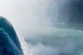 Niagara Falls from the American and Canadian sides. Rainbow over the waterfall. The most popular tourist place. Royalty Free Stock Photo