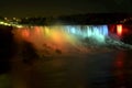 Niagara Falls - American Falls and Bridal Veil Falls by night Royalty Free Stock Photo