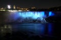 Niagara Falls - American Falls and Bridal Veil Falls by night Royalty Free Stock Photo