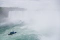 Niagara falls and boat on river Royalty Free Stock Photo