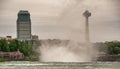 NIAGARA FALLS, CANADA - AUGUST 2008: City skyline on a cloudy summer day Royalty Free Stock Photo