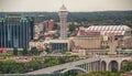 NIAGARA FALLS, CANADA - AUGUST 2008: City skyline on a cloudy summer day Royalty Free Stock Photo