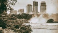 NIAGARA FALLS, CANADA - AUGUST 2008: City skyline on a cloudy summer day Royalty Free Stock Photo