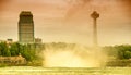 NIAGARA FALLS, CANADA - AUGUST 2008: City skyline on a cloudy summer day Royalty Free Stock Photo