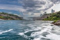 Niagara Falls, Canada - August 27, 2021: View of the impressive Niagara Falls. Horseshoe falls from the Canadian side . Massive Royalty Free Stock Photo