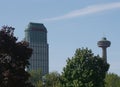 Tower with Casino Sign and Skylon Tower. May 21,2007 in Niagara Falls, ON, Canada Royalty Free Stock Photo