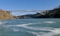 NIAGARA FALLS, CANADA - NOVEMBER 13th 2016: Rainbow bridge conne Royalty Free Stock Photo