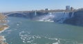 NIAGARA FALLS, CANADA - NOVEMBER 13th 2016: Rainbow bridge connecting USA and Canada Royalty Free Stock Photo