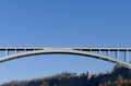 NIAGARA FALLS, CANADA - NOVEMBER 13th 2016: Rainbow bridge connecting USA and Canada Royalty Free Stock Photo