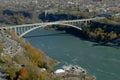 NIAGARA FALLS, CANADA - NOVEMBER 13th 2016: Rainbow bridge connecting USA and Canada Royalty Free Stock Photo