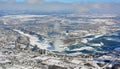 Niagara Falls city Winter aerial Royalty Free Stock Photo