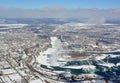 Niagara Falls city Winter aerial Royalty Free Stock Photo