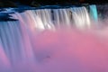 Niagara Falls at dusk during light show - US Side Royalty Free Stock Photo