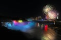 Niagara Falls and fireworks Royalty Free Stock Photo