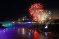 Niagara Falls and fireworks Royalty Free Stock Photo