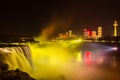 Niagara Falls light show at night, USA Royalty Free Stock Photo