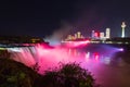 Niagara Falls light show at night, USA Royalty Free Stock Photo