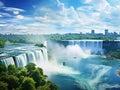 Ai Generated illustration Wildlife Concept of Niagara Falls Royalty Free Stock Photo