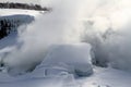 Niagara Falls mist in winter season Royalty Free Stock Photo