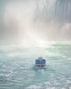 Niagara Falls, New York - September 14, 2018 : A Maid of the Mist boat taking passengers to the falls Royalty Free Stock Photo