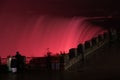 Niagara Falls with night illumination seen from the Canadian border Royalty Free Stock Photo