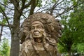 Detail of statue of Chief Clinton Rickard by Heinz Gaugel