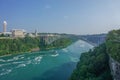 Niagara Falls, NY: The Rainbow Bridge over the Niagara Gorge Royalty Free Stock Photo