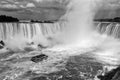 Niagara Falls One Boat Black and White