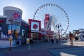 Downtown Niagara Falls City Clifton Hill amusement area. Skywheel ferris wheel. Niagara Falls, Ontario, Canada Royalty Free Stock Photo