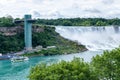 Maid of the Mist USA Boat Tour. Niagara Falls Observation Tower. American Falls. Royalty Free Stock Photo