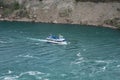 NIAGARA FALLS, ONTARIO, CANADA - MAY 21st 2018: The Maid of the Mist cruise ferry transports tourists through the mist Royalty Free Stock Photo