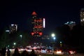 NIAGARA FALLS, ONTARIO, CANADA - MAY 21st 2018: The Skylon Tower, Casino and hotels at Niagara Falls at night Royalty Free Stock Photo