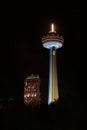 NIAGARA FALLS, ONTARIO, CANADA - MAY 21st 2018: The Skylon Tower, Casino and hotels at Niagara Falls at night Royalty Free Stock Photo