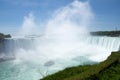 NIAGARA FALLS, ONTARIO, CANADA - MAY 20th 2018: Touristic boat on Horseshoe Falls, also known as Canadian Falls Royalty Free Stock Photo