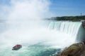 NIAGARA FALLS, ONTARIO, CANADA - MAY 20th 2018: Touristic boat on Horseshoe Falls, also known as Canadian Falls Royalty Free Stock Photo