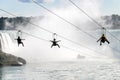 Niagara Falls, Ontario Canada - September 16, 2018 : People riding on the WildPlay Niagara Falls MistRider Zipline