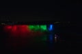 Niagara Falls Ontario Canada Waterfall Night Red Green Blue Boat