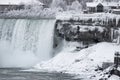 Niagara Falls, Ontario - January 20, 2019 - The Canadian side of Niagara Falls looking like a winter wonderland after a snow storm Royalty Free Stock Photo