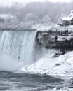 Niagara Falls, Ontario - January 20, 2019 - The Canadian side of Niagara Falls looking like a winter wonderland after a snow storm Royalty Free Stock Photo