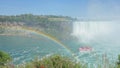 Niagara Falls on a Prestine Summer Day with Rainbow and Boat