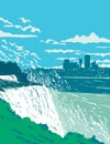 Niagara Falls on the Niagara River in Southern Ontario Canada WPA Poster Art