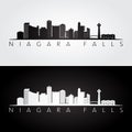 Niagara Falls skyline and landmarks silhouette